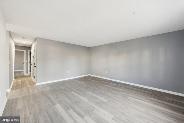 empty room featuring light wood-type flooring