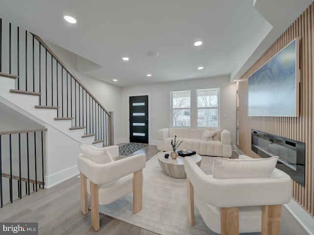 living room featuring light hardwood / wood-style flooring