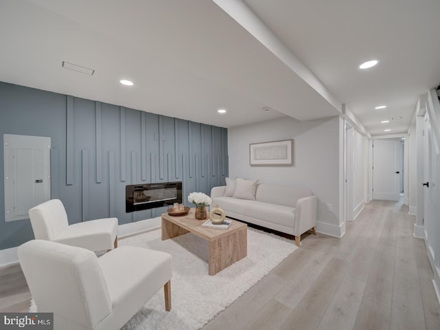 living room featuring light hardwood / wood-style floors