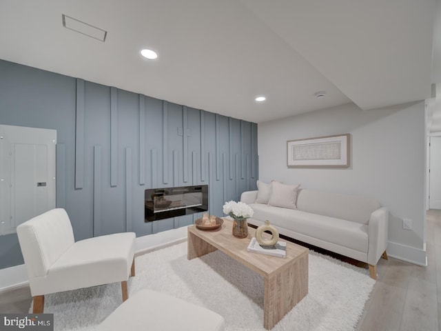 living room featuring light hardwood / wood-style floors