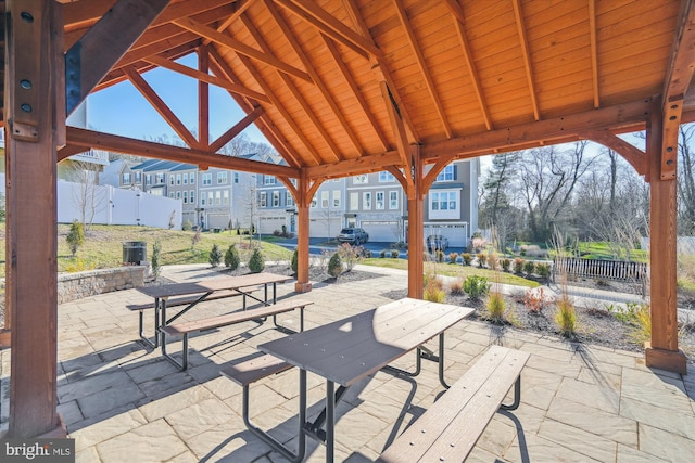 view of patio featuring a gazebo