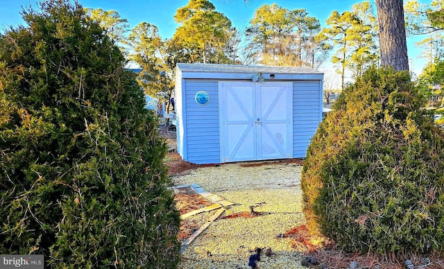 view of shed