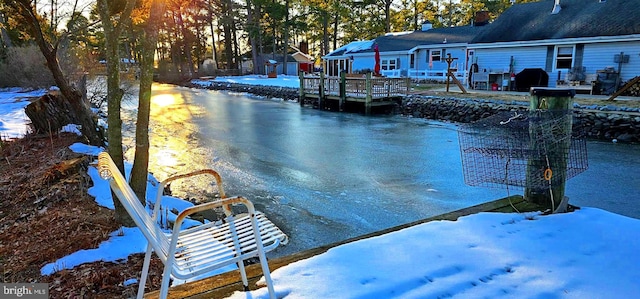 view of dock area