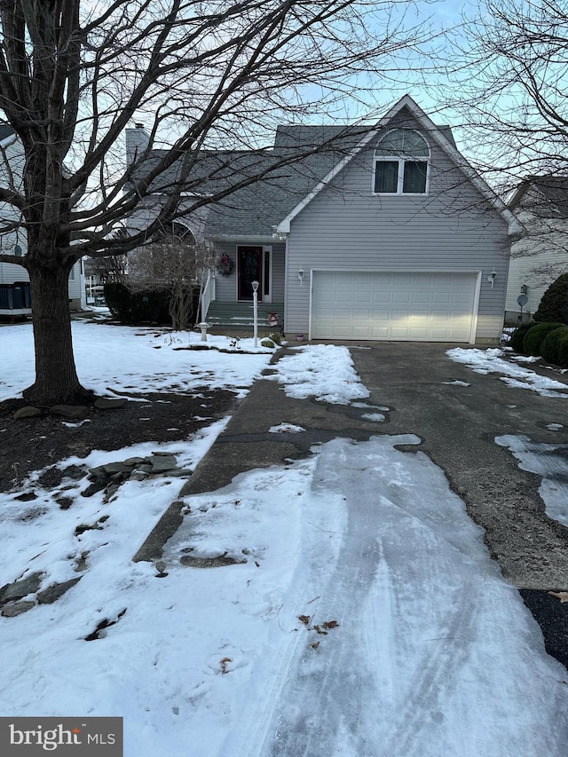 view of front of home with a garage