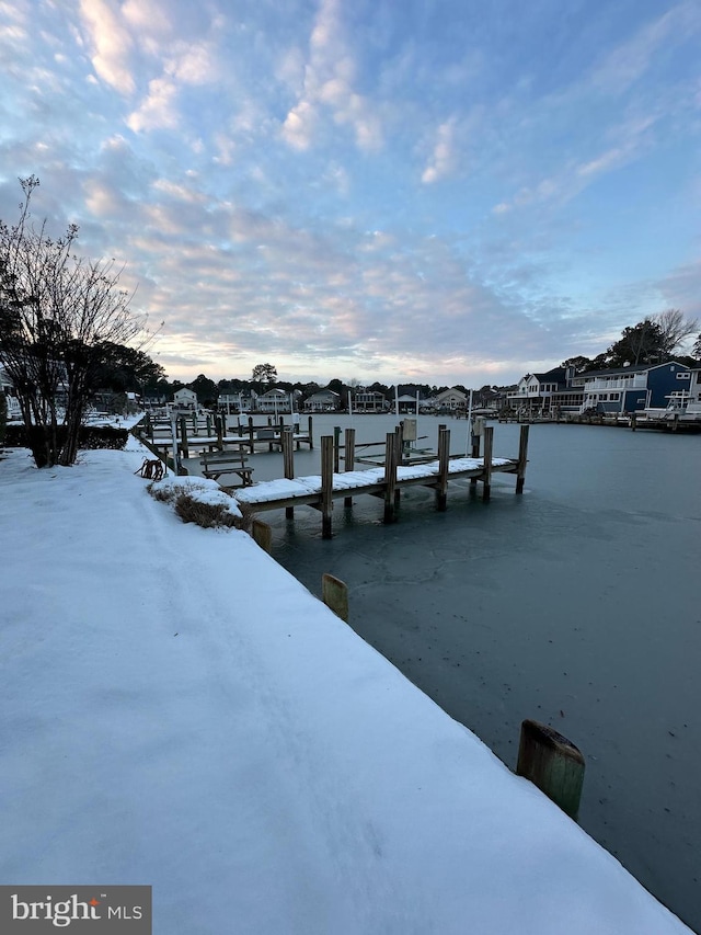 view of dock area