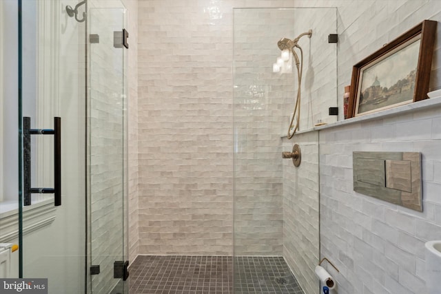 bathroom with an enclosed shower