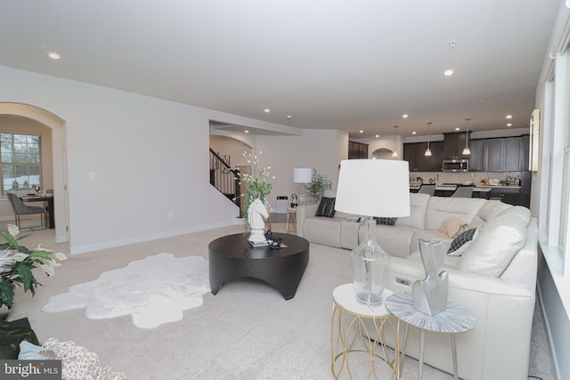 view of carpeted living room