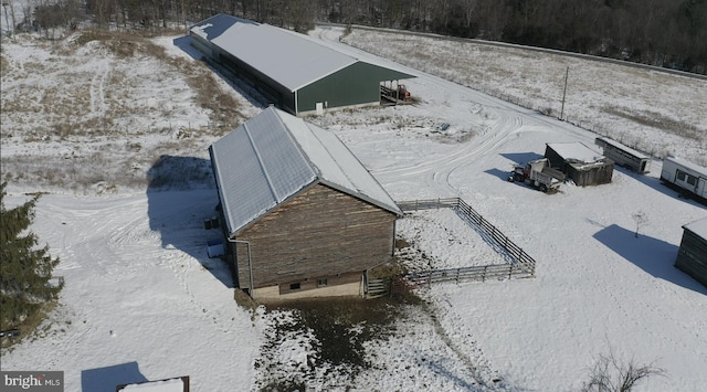 view of snowy aerial view