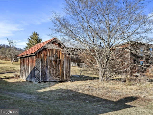 view of shed