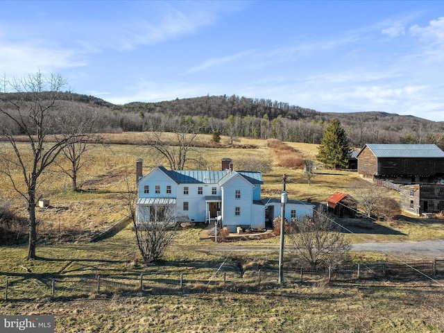 aerial view featuring a mountain view