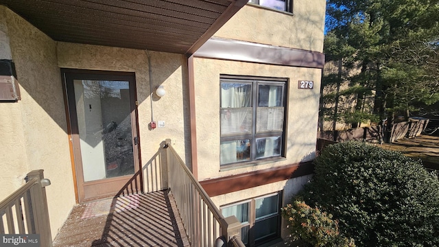 doorway to property with a balcony