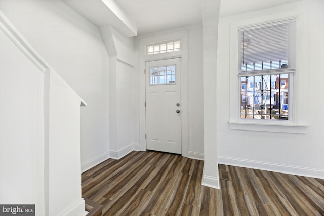 entryway featuring dark hardwood / wood-style floors