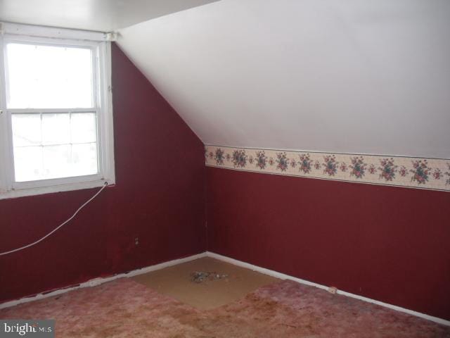 additional living space with lofted ceiling