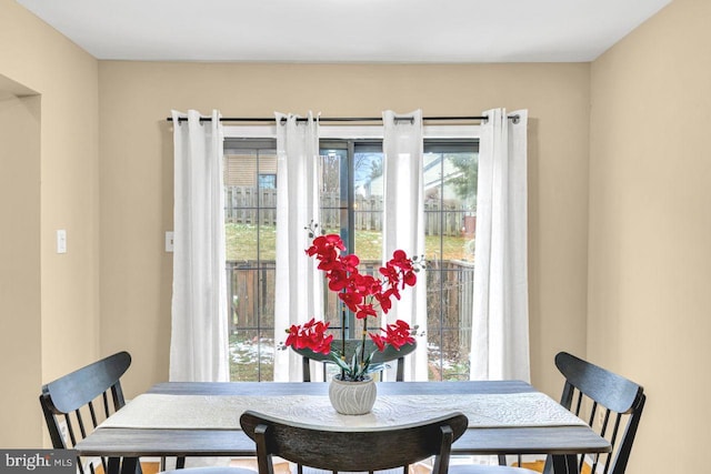 view of dining room