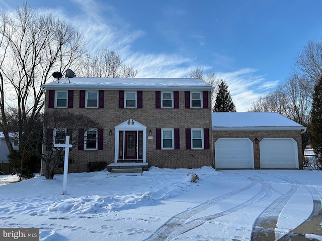 colonial house with a garage