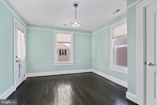 interior space featuring dark hardwood / wood-style floors