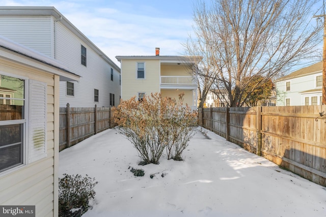 view of snowy yard