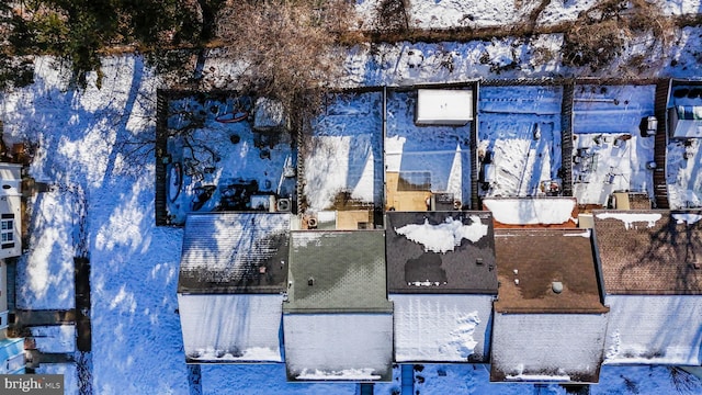 view of snowy aerial view