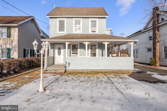 view of front of property with covered porch