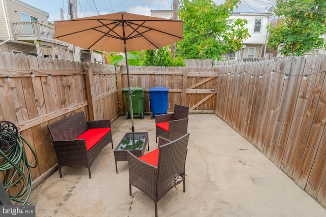 view of patio / terrace with an outdoor hangout area