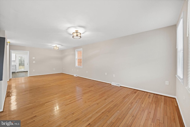 empty room featuring light wood-type flooring