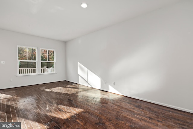 spare room featuring wood-type flooring