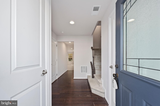 interior space featuring dark hardwood / wood-style floors