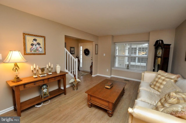 living room featuring hardwood / wood-style flooring