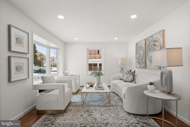 living room featuring hardwood / wood-style flooring