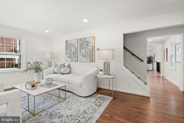 living room featuring hardwood / wood-style flooring