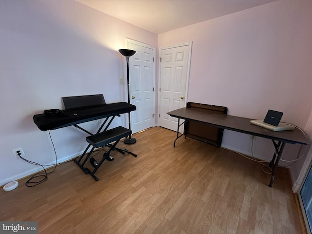 office space featuring light hardwood / wood-style flooring