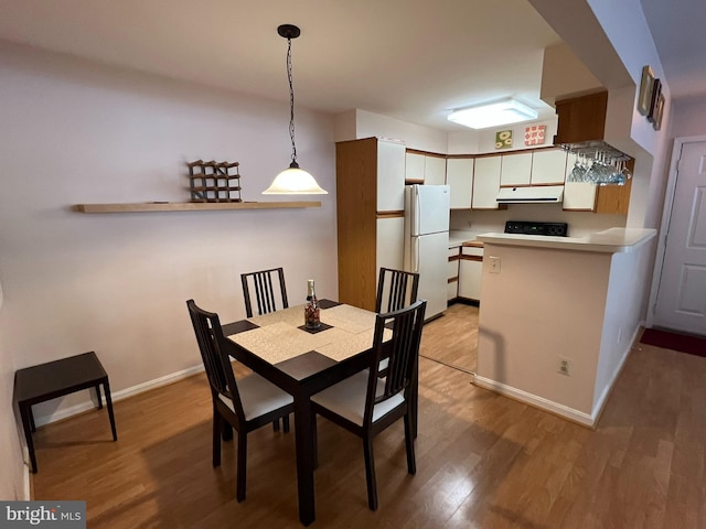 dining room with light wood-type flooring