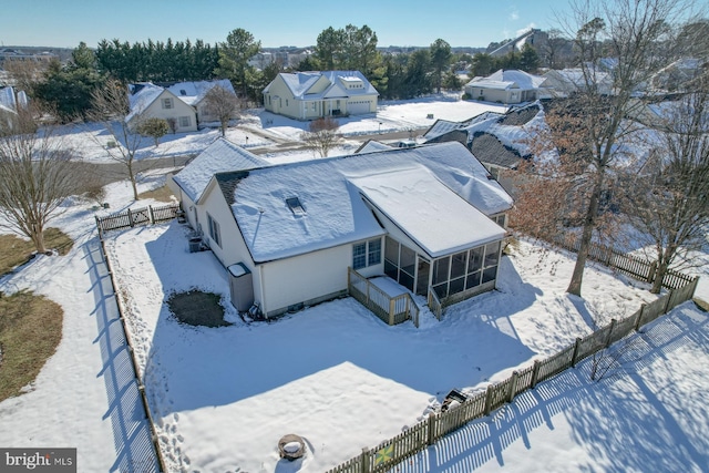 view of snowy aerial view