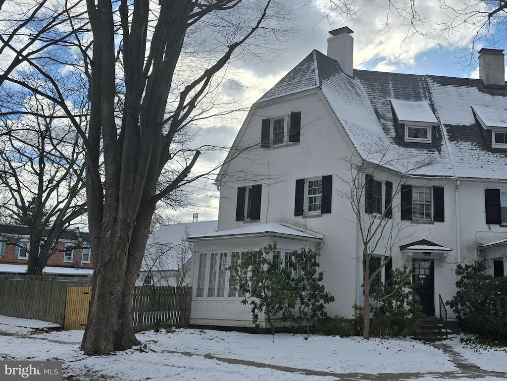 view of snowy exterior