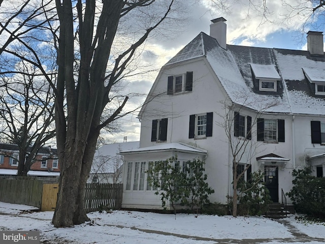 view of snowy exterior