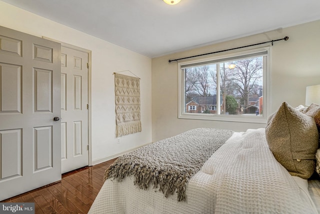 bedroom featuring hardwood / wood-style flooring