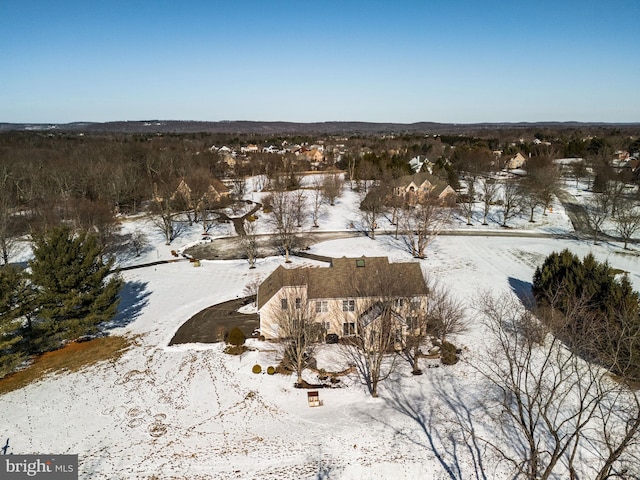 view of snowy aerial view