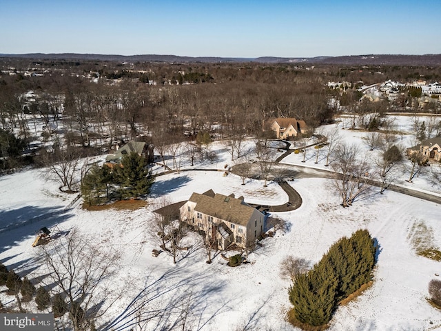 view of snowy aerial view