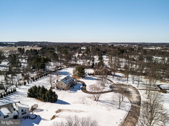 view of snowy aerial view