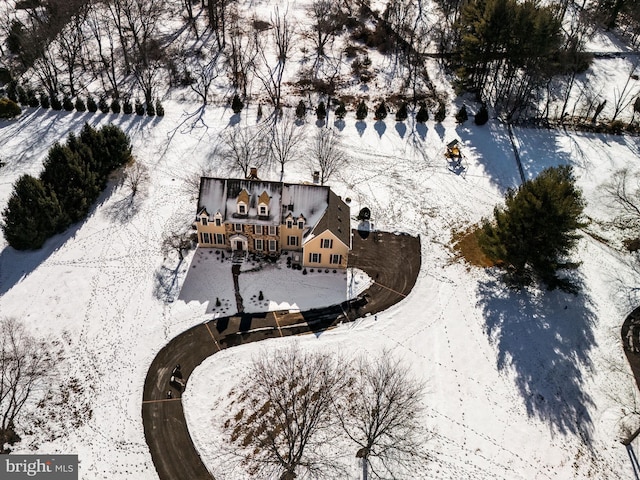 view of snowy aerial view