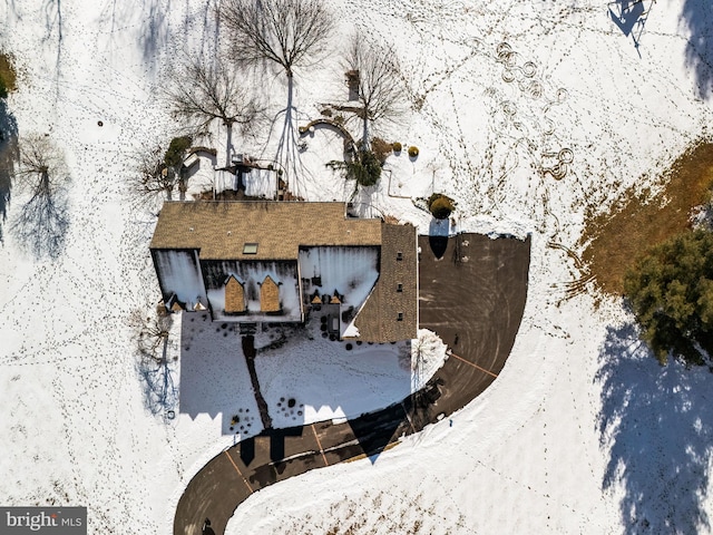 view of snowy aerial view