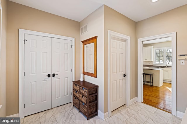 interior space featuring sink