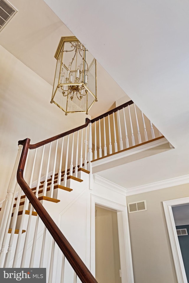 stairway with ornamental molding