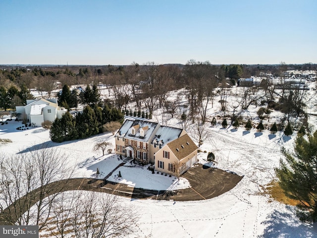 view of snowy aerial view