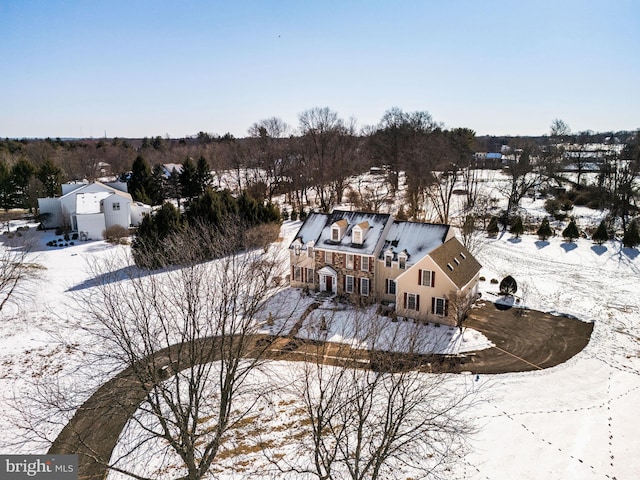 view of snowy aerial view