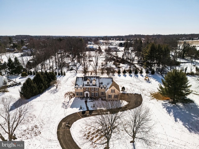 view of snowy aerial view