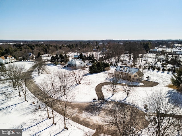 view of snowy aerial view