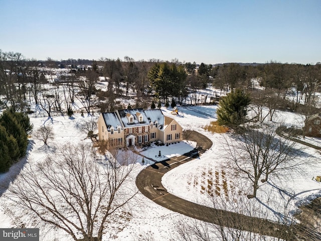 view of snowy aerial view