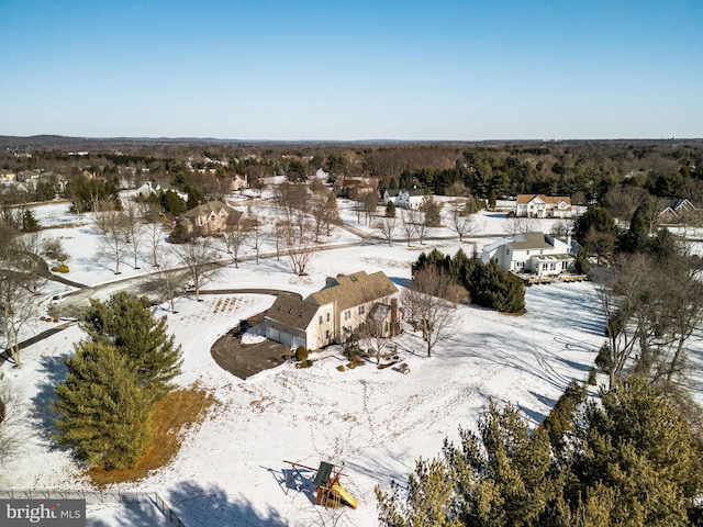 view of snowy aerial view