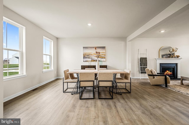 dining room featuring light hardwood / wood-style floors